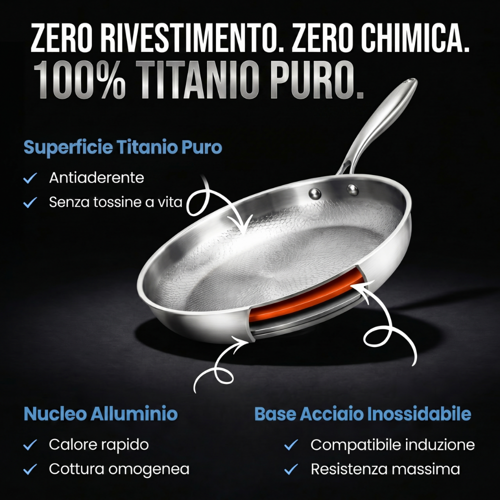 Padella 100% Titanio Puro — TITANOX®
