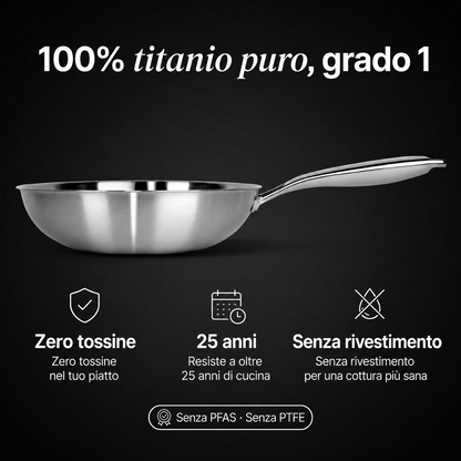 Wok 100% Titanio Puro (28 cm) — TITANOX®